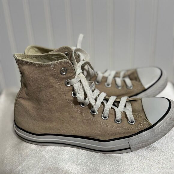 Converse Chuck Taylor All Star High Top Sneakers Khaki Canvas Men’s 7 Women’s 9 - Picture 1 of 6